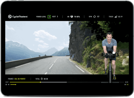 iPad CycleMasters bike workout app