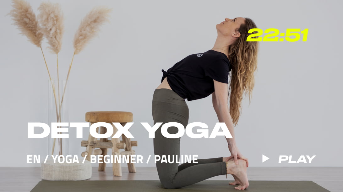 An example of a detox yoga workout screen in the CycleMasters app