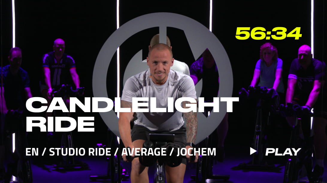 An example of a Candlelight Ride workout screen in the CycleMasters app
