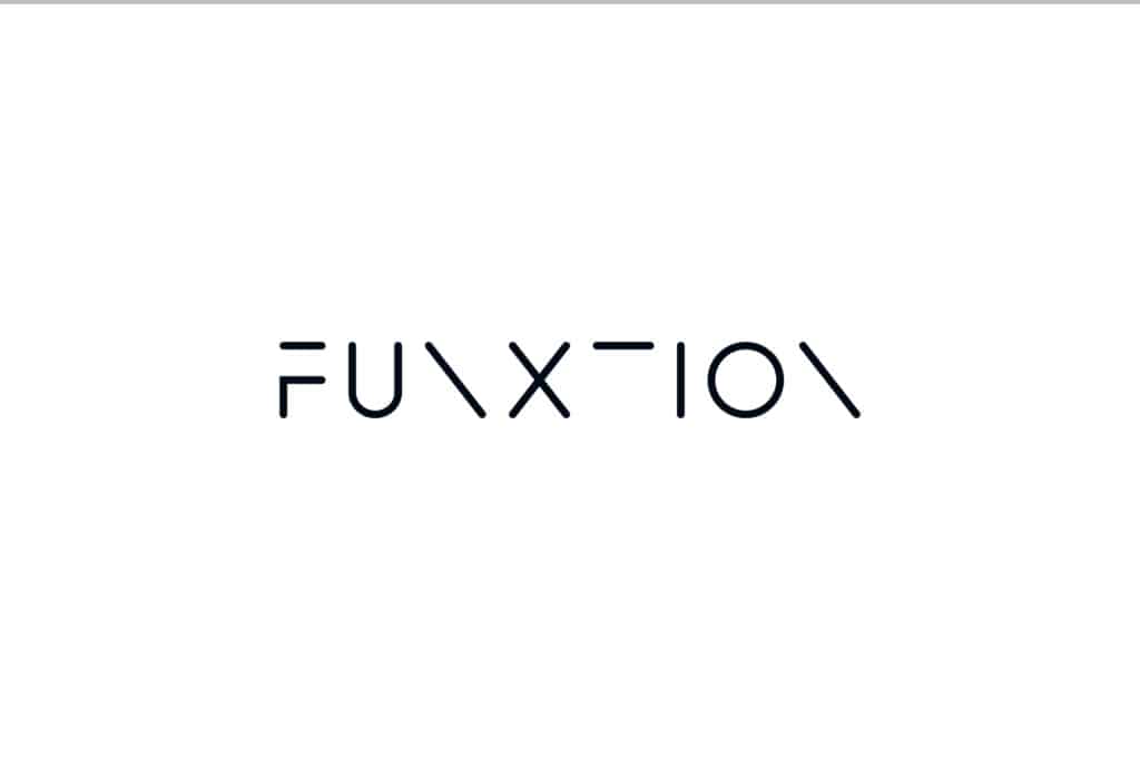 The word "function" stylized with unique characters for the 'u's and 'n', displayed in a minimalist black font on a white background.