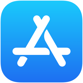 Icoon van de CycleMasters-app met een blauwe vierkante achtergrond met afgeronde hoeken en een witte gestileerde "a" gemaakt van drie overlappende stokjes.