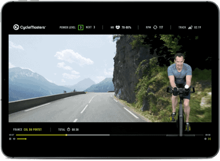 tablet met cycling workout